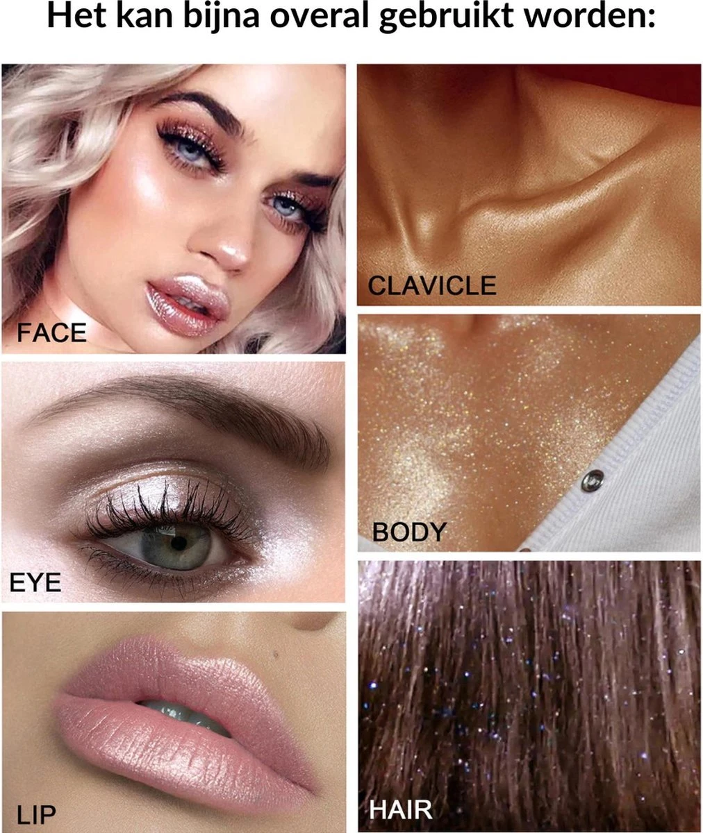 Polvo De Hadas - Highlighter - Glitter - Kleur Goudbruin (Trend) 4 Polvo De Hadas - Highlighter - Glitter - Kleur Goudbruin (Trend) - Afbeelding 2