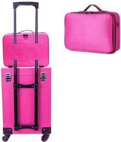 Cosmetica Koffer - Make-up Koffer Met Verstelbare Vakken - Visagie En Nagelstyliste Beauty Koffer - 37x27x13CM - Roze 22 Cosmetica Koffer - Make-up Koffer Met Verstelbare Vakken - Visagie En Nagelstyliste Beauty Koffer - 37x27x13CM - Roze -Cosmetica Winkel 1025x1200 2