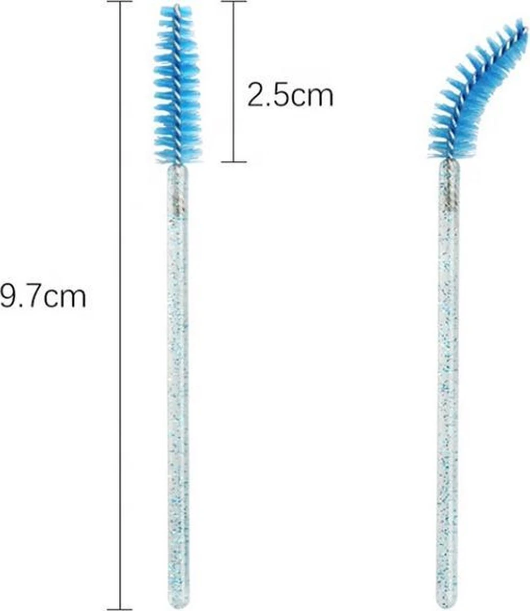 Wegwerp Wimper En Wenkbrauw Borsteltjes - Mascara Borsteltjes - Roze Glitter - 50 Stuks 4 Wegwerp Wimper En Wenkbrauw Borsteltjes - Mascara Borsteltjes - Roze Glitter - 50 Stuks - Afbeelding 2