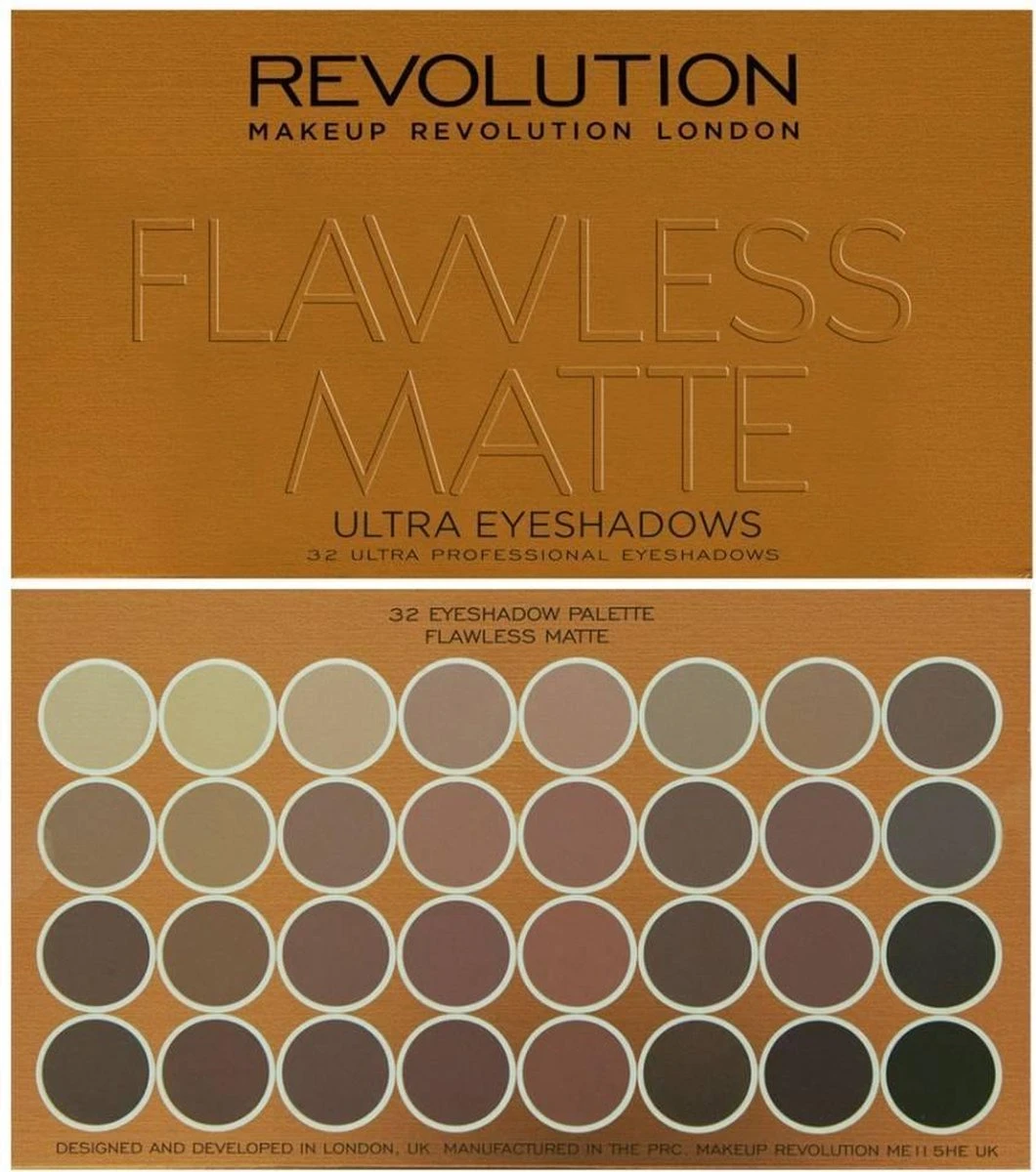 Makeup Revolution Flawless Matte - Ultra Eyeshadows - Oogschaduw Palette - 32 Kleuren 3 Makeup Revolution Flawless Matte - Ultra Eyeshadows - Oogschaduw Palette - 32 Kleuren