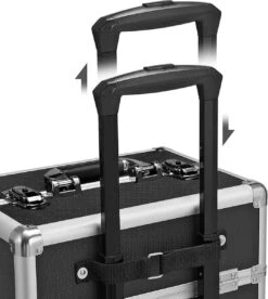 XXL PRO Visagie Beauty Case Koffer Trolley - Nagelkoffer Op Wielen Voor Makeup Of Cosmetica - Grote Uitklapbare Opbergsysteem Nagel Styliste Kapster - Zwart -Cosmetica Winkel 1075x1200 4