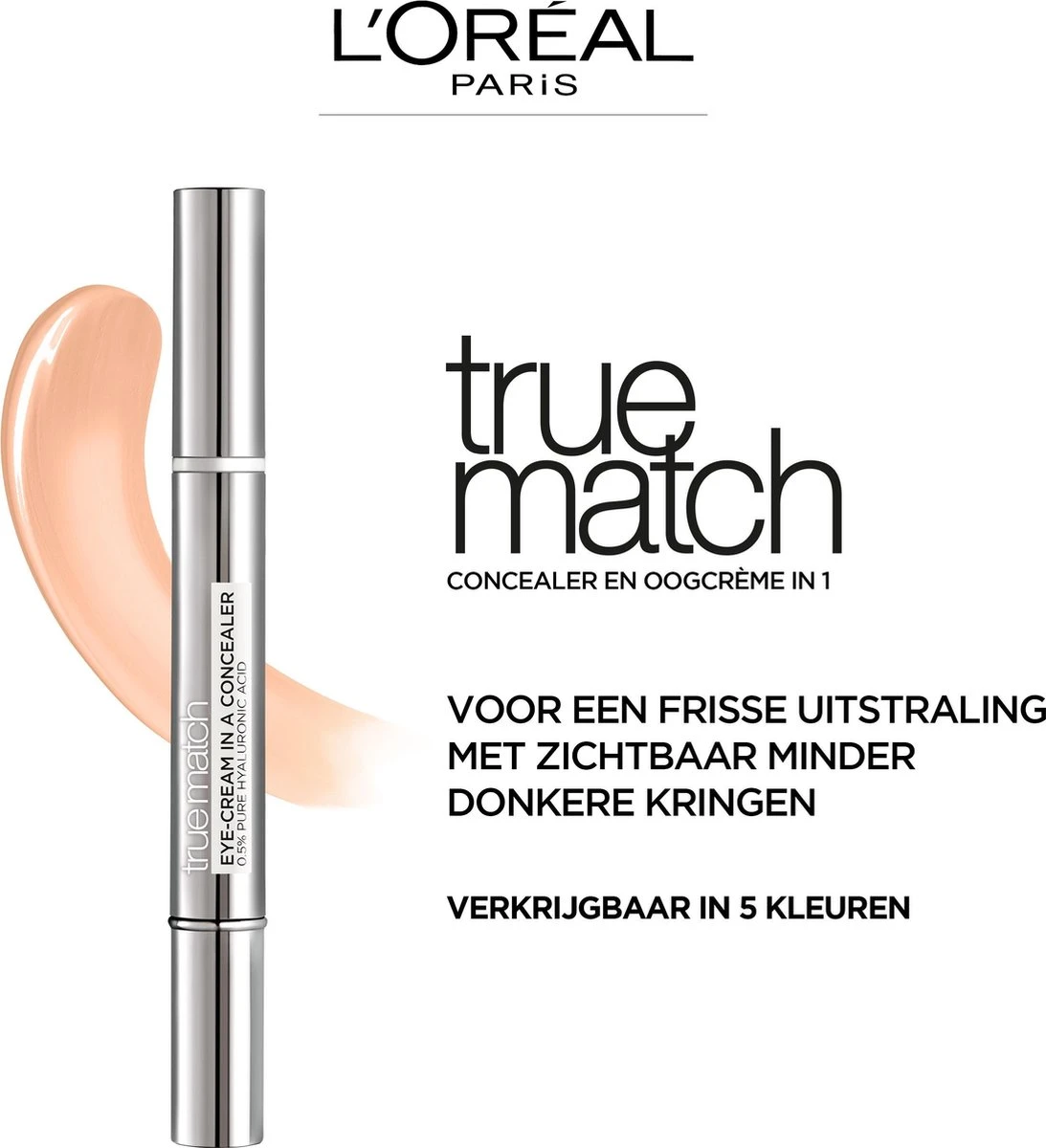 L’Oréal Paris True Match Touche Magique Concealer - N3-5 Natural Beige 9 L’Oréal Paris True Match Touche Magique Concealer - N3-5 Natural Beige - Afbeelding 7