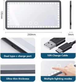 JO&RAE-Auto Zonneklep Make-up Spiegel Met Led Verlichting Wit-3 Kleurenmodus-Oplaadbare Auto Vanity Spiegel -Cosmetica Winkel 1105x1200 5