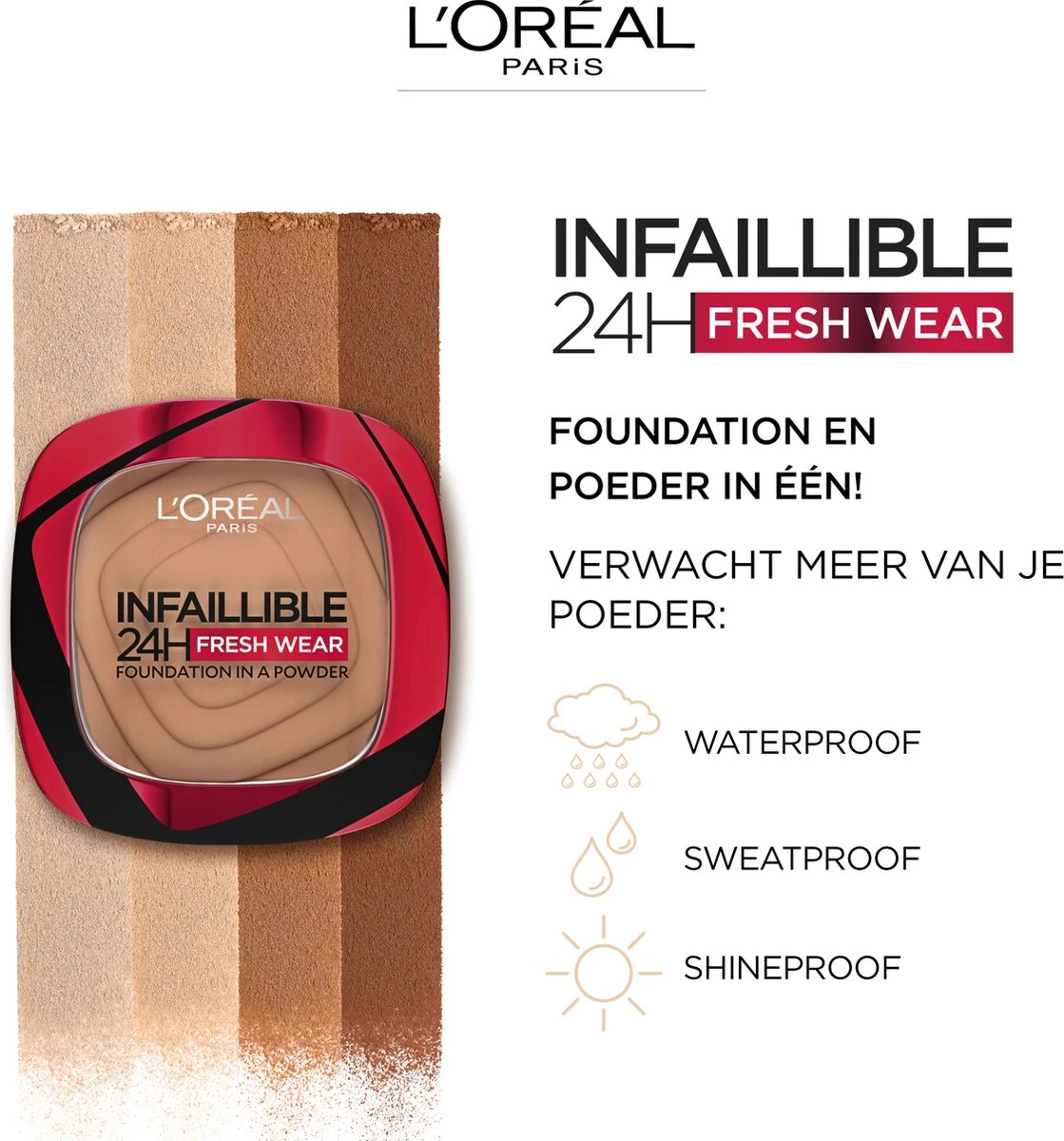 L'Oréal Paris Infaillible 24H Fresh Wear Foundation In A Powder - 300 Amber - Foundation En Poeder In één - 8gr 7 L'Oréal Paris Infaillible 24H Fresh Wear Foundation In A Powder - 300 Amber - Foundation En Poeder In één - 8gr - Afbeelding 5