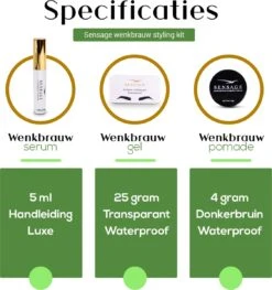 Sensage Wenkbrauwgel Set | Brow Soap | Pomade Donkerbruin | Wenkbrauw Serum | Wenkbrauw Borstel 3 Stuks 15 Sensage Wenkbrauwgel Set | Brow Soap | Pomade Donkerbruin | Wenkbrauw Serum | Wenkbrauw Borstel 3 Stuks -Cosmetica Winkel 1126x1200