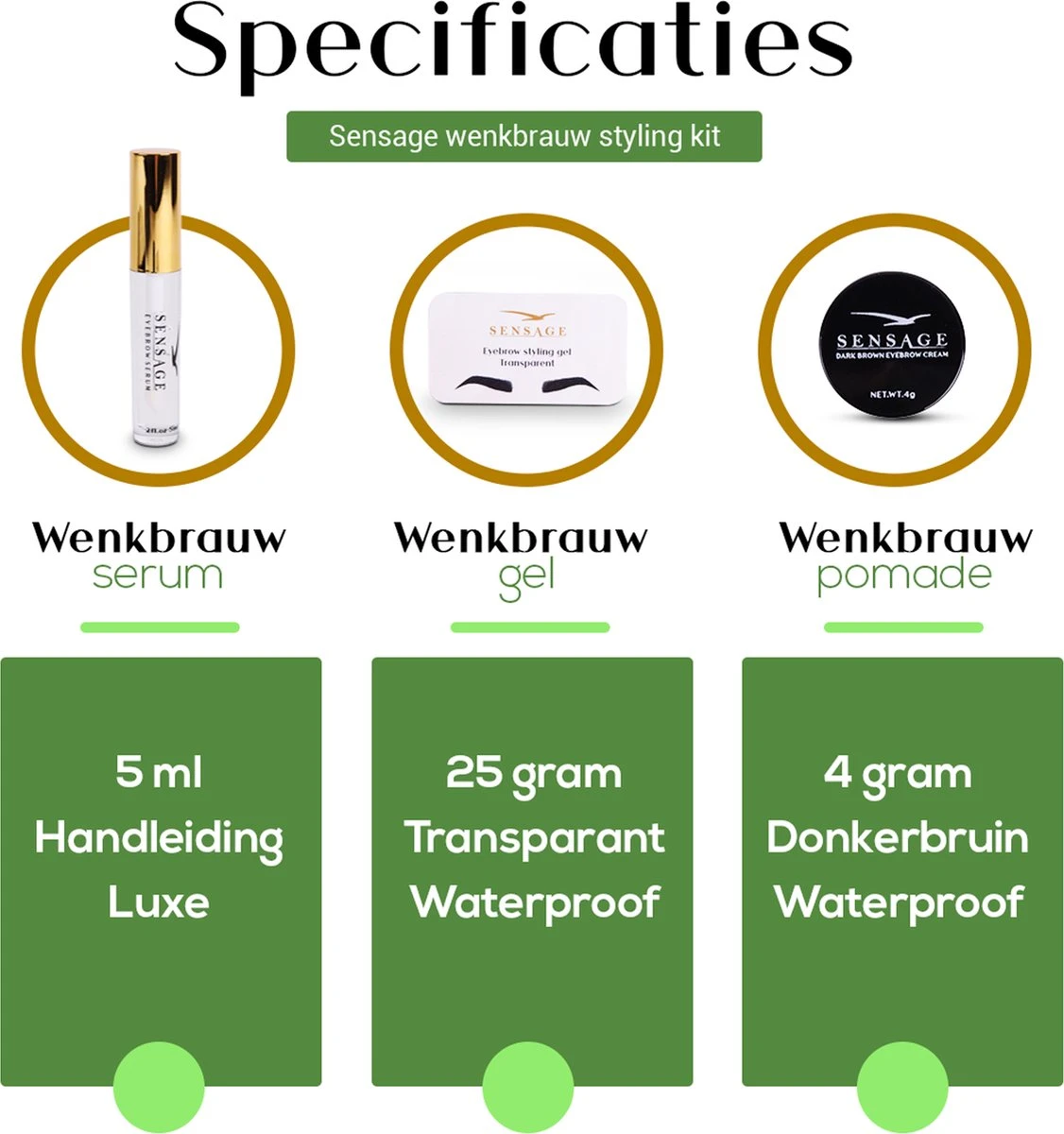 Sensage Wenkbrauwgel Set | Brow Soap | Pomade Donkerbruin | Wenkbrauw Serum | Wenkbrauw Borstel 3 Stuks 8 Sensage Wenkbrauwgel Set | Brow Soap | Pomade Donkerbruin | Wenkbrauw Serum | Wenkbrauw Borstel 3 Stuks - Afbeelding 6