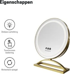 Marbor Make Up Spiegel Met LED Verlichting - Goud - Hollywood Mirror 10 Marbor Make Up Spiegel Met LED Verlichting - Goud - Hollywood Mirror -Cosmetica Winkel 1135x1200 5