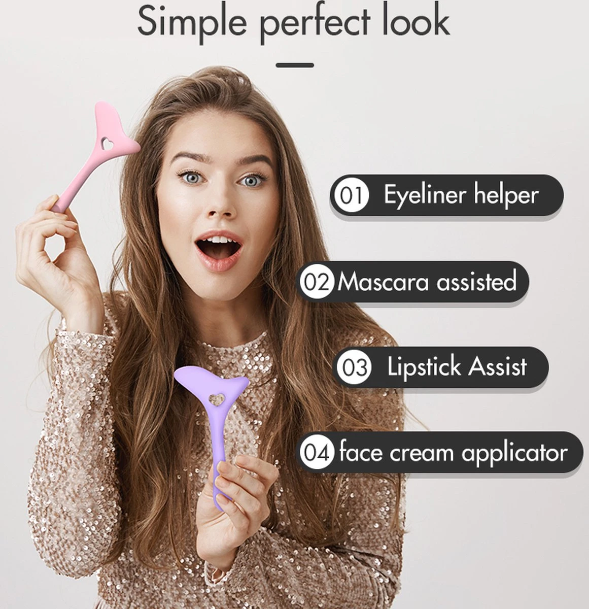 Eyeliner Tool - Wing - Winged Eyeliner - Eyeliner Aid - Applicator - Eyeliner Helper - Mascara Helper - Perfecte Eyeliner - Perfect - Eye Make-Up Tool - 7 Eyeliner Tool - Wing - Winged Eyeliner - Eyeliner Aid - Applicator - Eyeliner Helper - Mascara Helper - Perfecte Eyeliner - Perfect - Eye Make-Up Tool - - Afbeelding 5