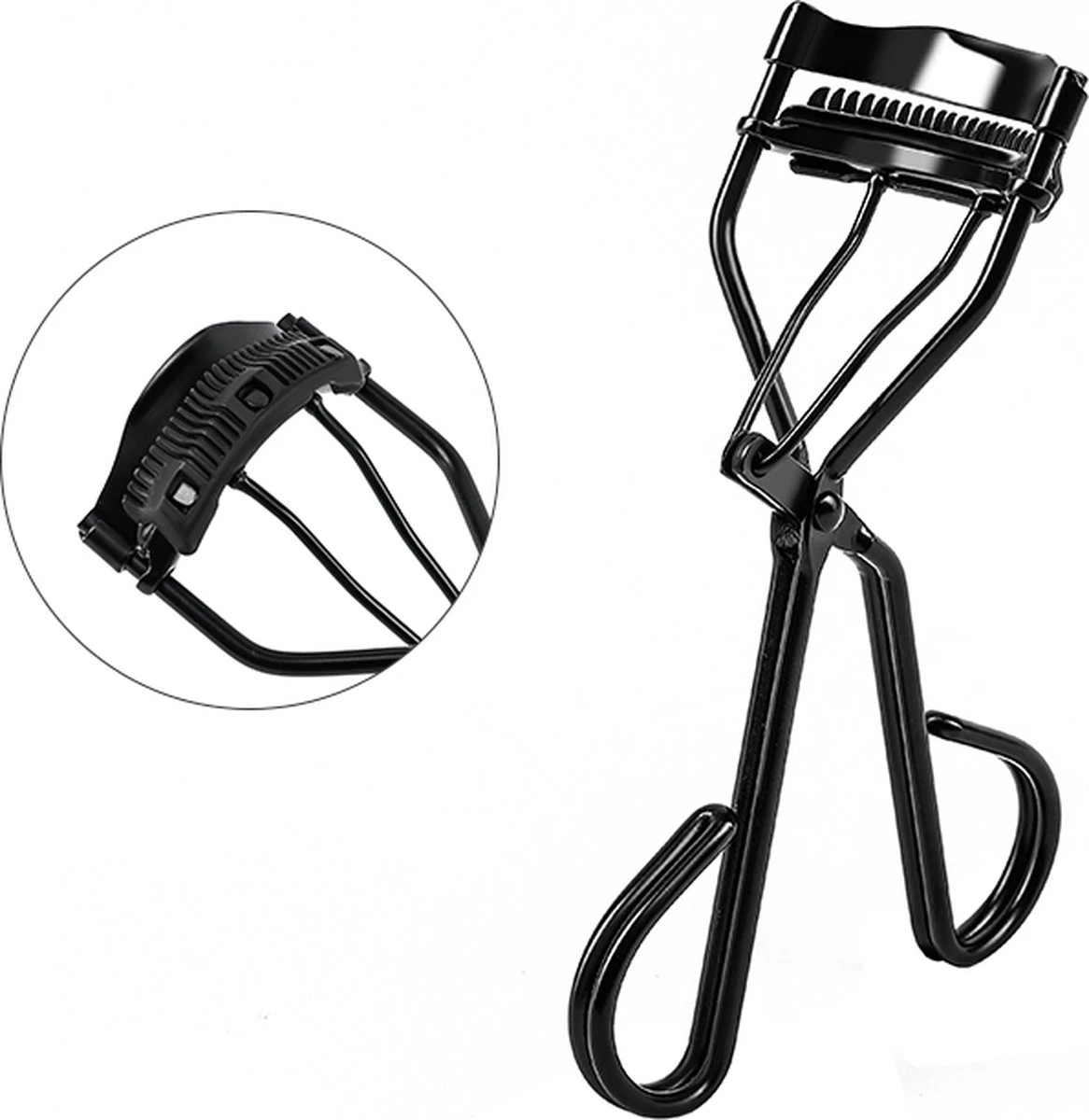 INTER-ESQUE® Wimperkruller - Eyelash Curler + 3x Gratis Extra Siliconen Pad & 3x Extra Kam - Zwart 4 INTER-ESQUE® Wimperkruller - Eyelash Curler + 3x Gratis Extra Siliconen Pad & 3x Extra Kam - Zwart - Afbeelding 2