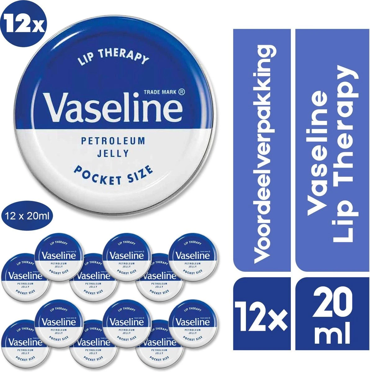 Vaseline® 12 X Vaseline Lippenbalsem | Lip Therapy Original | Megavoordeelpakket | Originele Vaseline Lippen Balsem 3 Vaseline® 12 X Vaseline Lippenbalsem | Lip Therapy Original | Megavoordeelpakket | Originele Vaseline Lippen Balsem