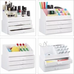 Relaxdays Make-up Organizer Klein - Stapelbaar - Sieradendoosje - Cosmetica - Opbergbox - Doorzichtig -Cosmetica Winkel 1198x1200 39