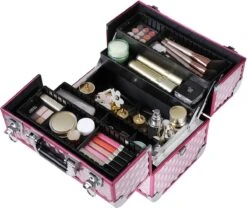 Homeza® Cosmetica Koffer - Make-up Doos - Visagie Koffer - Roze-Zilver 13 Homeza® Cosmetica Koffer - Make-up Doos - Visagie Koffer - Roze-Zilver -Cosmetica Winkel 1200x1010 3