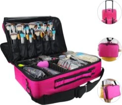 Cosmetica Koffer - Make-up Koffer Met Verstelbare Vakken - Visagie En Nagelstyliste Beauty Koffer - 37x27x13CM - Roze 23 Cosmetica Koffer - Make-up Koffer Met Verstelbare Vakken - Visagie En Nagelstyliste Beauty Koffer - 37x27x13CM - Roze -Cosmetica Winkel 1200x1034 1