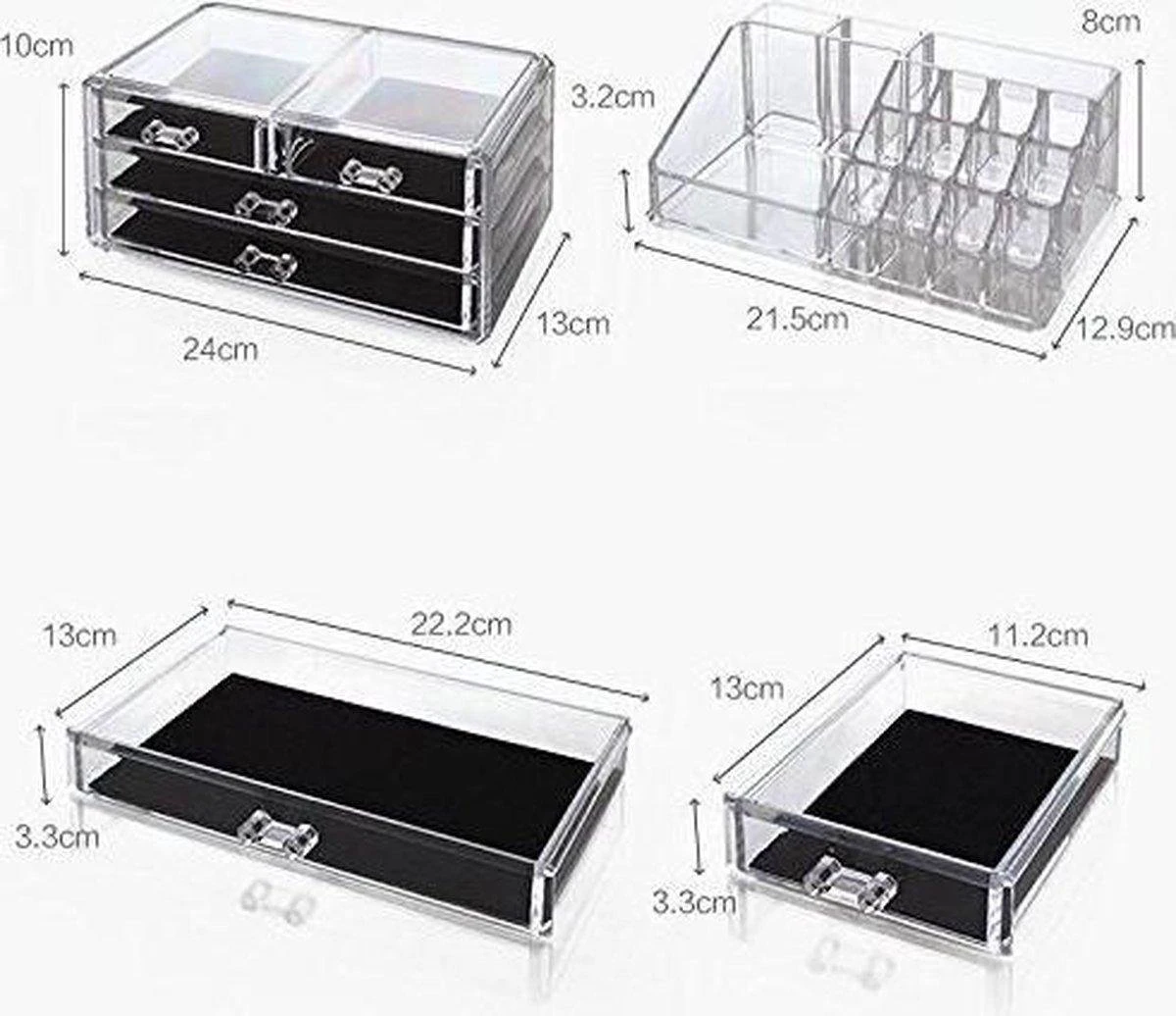 Merkloos Make-up Organizer - Tweedelig - Cosmetica Opbergdoos 6 Merkloos Make-up Organizer - Tweedelig - Cosmetica Opbergdoos - Afbeelding 4