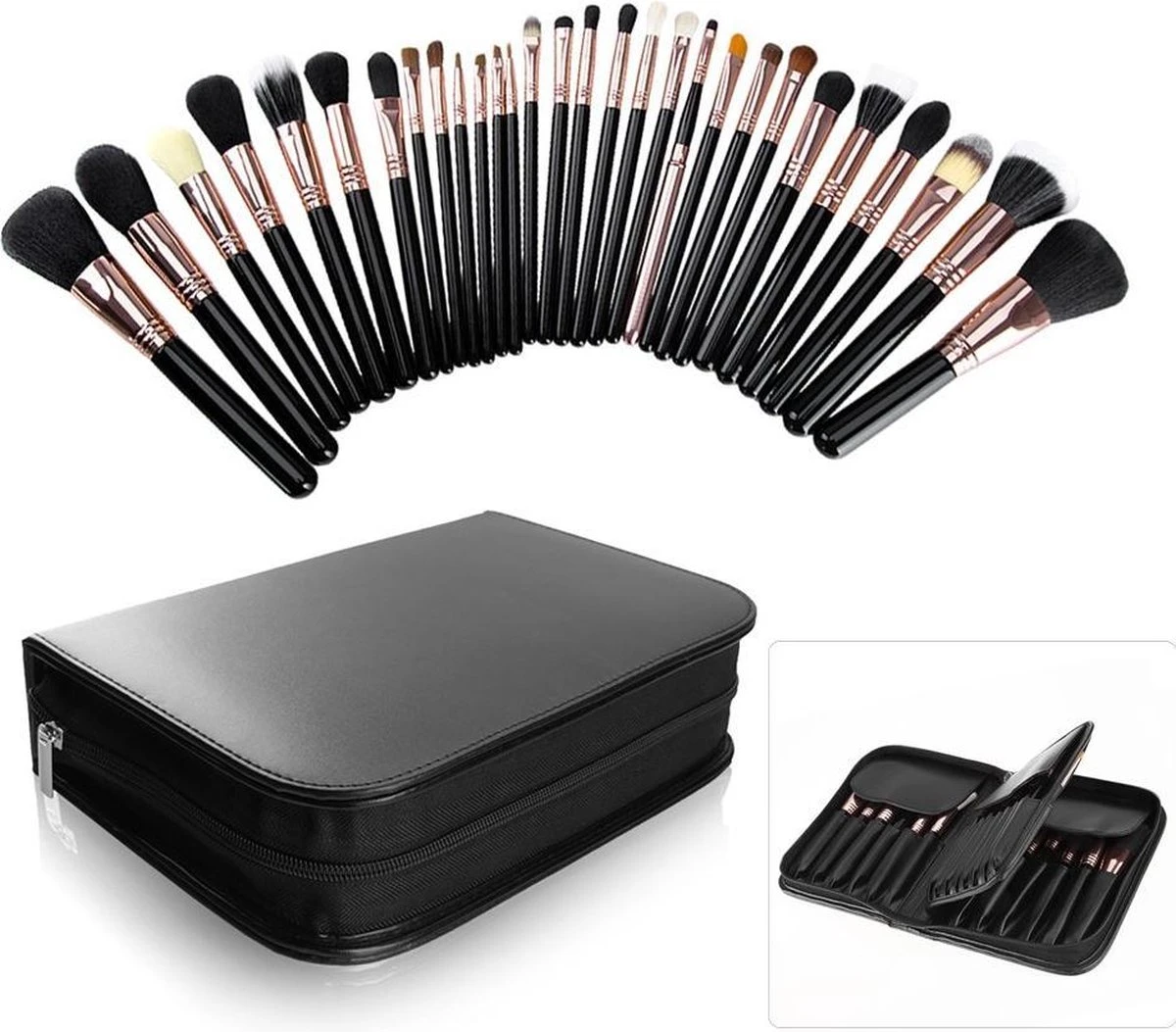 Evvie Professionele 29-delige Make-up Kwasten Set Deluxe Visagie Kwastenset 4 Evvie Professionele 29-delige Make-up Kwasten Set Deluxe Visagie Kwastenset - Afbeelding 2