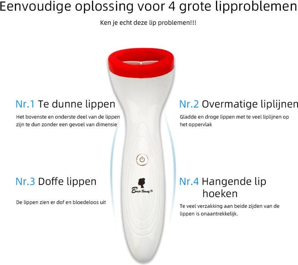 BenjaBeauty Lip Plumper - Lippen - Lipstick - Lippenbalsem - Rood - Wit 5 BenjaBeauty Lip Plumper - Lippen - Lipstick - Lippenbalsem - Rood - Wit - Afbeelding 3