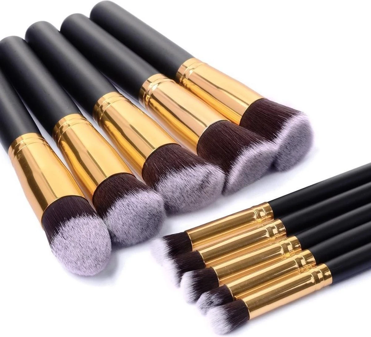 Evvie Set Van 10 Make-up Kwasten Kabuki In Etui Marble - Zwart-Goud 6 Evvie Set Van 10 Make-up Kwasten Kabuki In Etui Marble - Zwart-Goud - Afbeelding 4