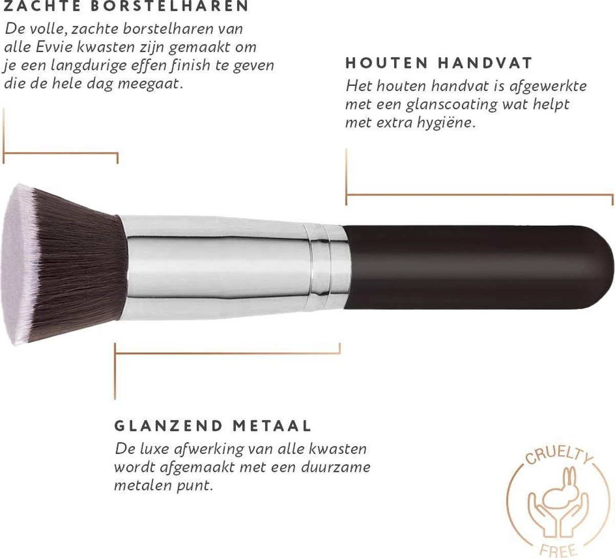 Evvie Set Van 10 Make-up Kwasten Kabuki - Zwart-Zilver 11 Evvie Set Van 10 Make-up Kwasten Kabuki - Zwart-Zilver - Afbeelding 9