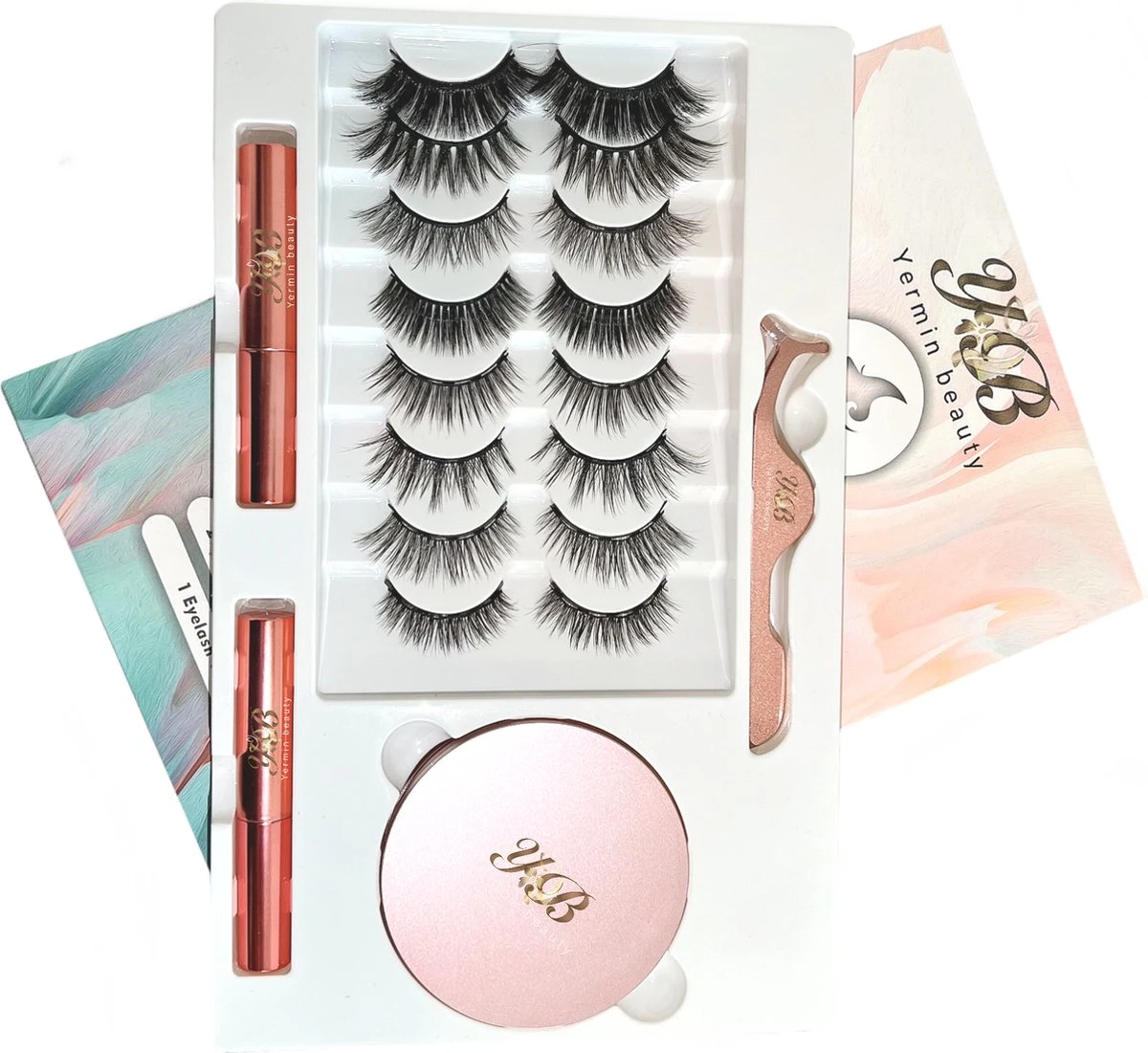 Yermin Beauty Magnetische Wimpers Set - Inclusief Wimperzetter En 2 Flesjes Waterproof Eyeliner - Wimperhouder Met Spiegel - 8+2 Paar Extra 6 Yermin Beauty Magnetische Wimpers Set - Inclusief Wimperzetter En 2 Flesjes Waterproof Eyeliner - Wimperhouder Met Spiegel - 8+2 Paar Extra - Afbeelding 4