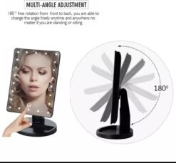 Merkloos Make Up Spiegel - Make Up Spiegel Met Verlichting - 16 LED Lampen - Make Up Organizer - Scheerspiegel - -Cosmetica Winkel 1200x1113 4