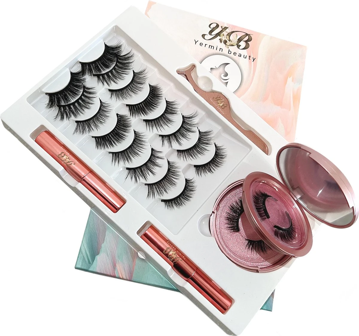 Yermin Beauty Magnetische Wimpers Set - Inclusief Wimperzetter En 2 Flesjes Waterproof Eyeliner - Wimperhouder Met Spiegel - 8+2 Paar Extra 3 Yermin Beauty Magnetische Wimpers Set - Inclusief Wimperzetter En 2 Flesjes Waterproof Eyeliner - Wimperhouder Met Spiegel - 8+2 Paar Extra
