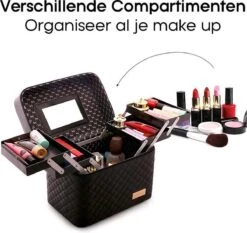 Confibel Make Up Koffer - Uitklapbaar - 5 Opbergbakken - Met Spiegel - Zwart 28 Confibel Make Up Koffer - Uitklapbaar - 5 Opbergbakken - Met Spiegel - Zwart -Cosmetica Winkel 1200x1132 7