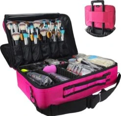Cosmetica Koffer - Make-up Koffer Met Verstelbare Vakken - Visagie En Nagelstyliste Beauty Koffer - 40x30x14CM - Roze -Cosmetica Winkel 1200x1146 3