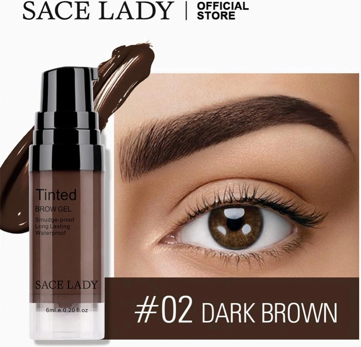 Sace Lady Tattoo Brow Peel-Off Gel - Brow Gel - Wenkbrauw Gel Mascara – Dark Brown #02 – Assortiment ‘Het Gemak’ 2 Sace Lady Tattoo Brow Peel-Off Gel - Brow Gel - Wenkbrauw Gel Mascara – Dark Brown #02 – Assortiment ‘Het Gemak’
