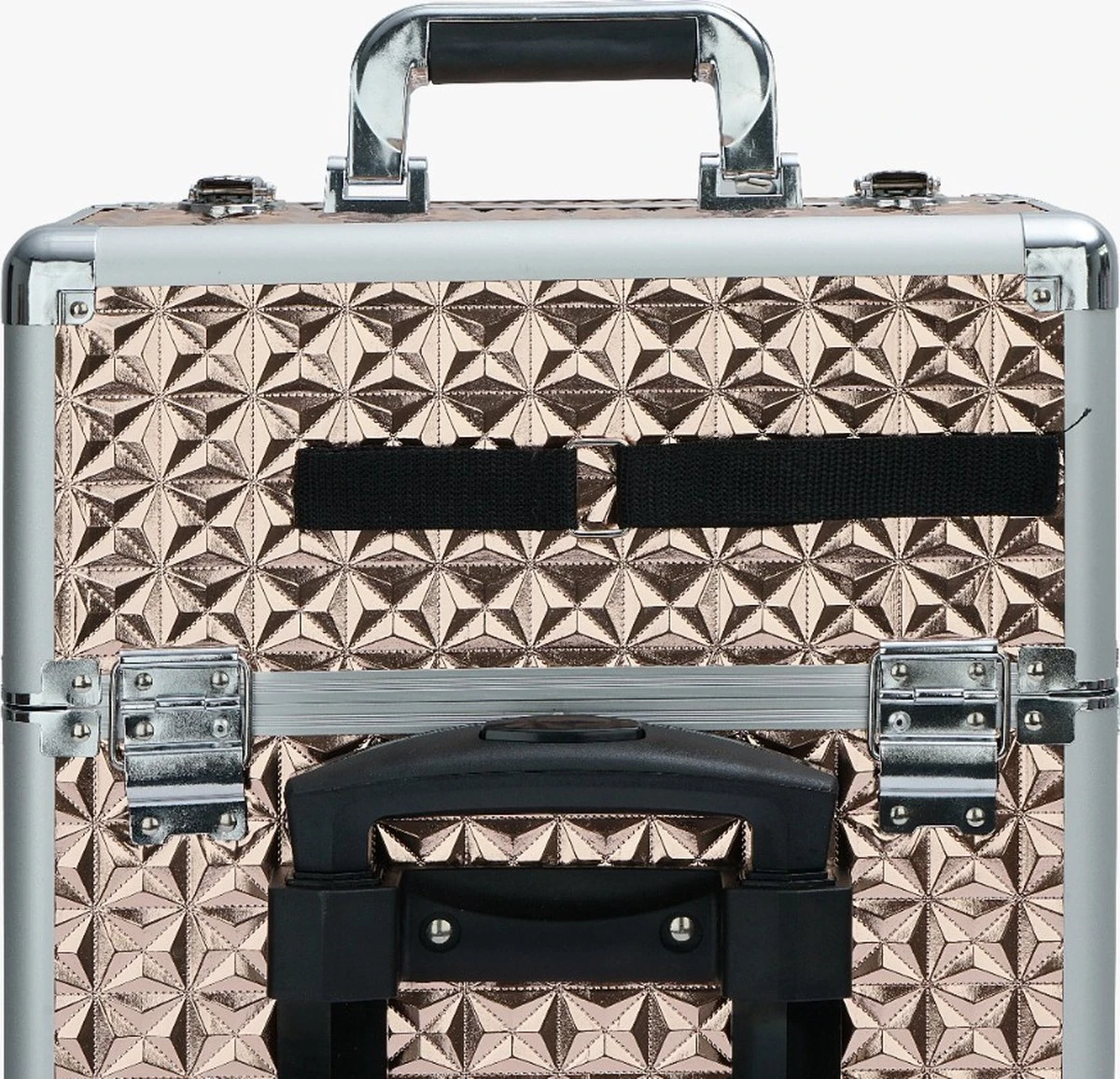 Koffer Gouden Kleur | Beautycase / Beautykoffer / Trolley Van Aluminium - 8 Wielen - Kapper Koffer - Tattoo Koffer - Nagel Koffer - Make-up Koffer 4 Koffer Gouden Kleur | Beautycase / Beautykoffer / Trolley Van Aluminium - 8 Wielen - Kapper Koffer - Tattoo Koffer - Nagel Koffer - Make-up Koffer - Afbeelding 2