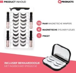 Qproducts Magnetische Wimpers - Nepwimpers - Wimperset Van 10 Wimpers 4 Eyeliners En Pincet - Inclusief Wimper Bewaardoos Met Ingebouwd Spiegeltje - Magneet Wimpers - Magnetic Lashes -Cosmetica Winkel 1200x1162 2