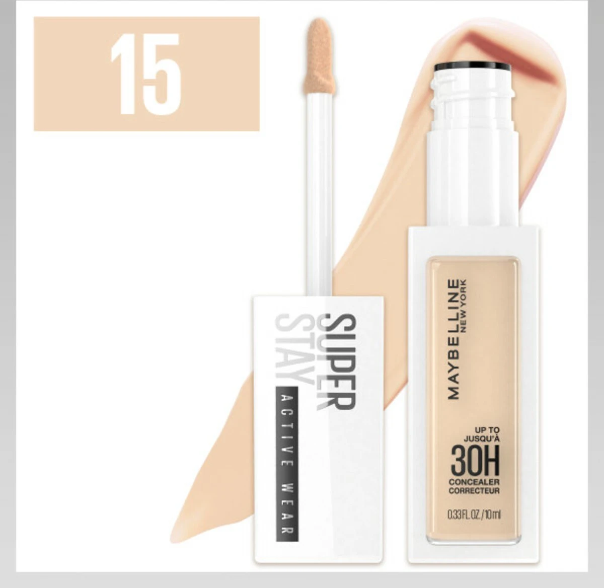 Maybelline SuperStay 30H Active Wear Concealer - 15 Light 7 Maybelline SuperStay 30H Active Wear Concealer - 15 Light - Afbeelding 5