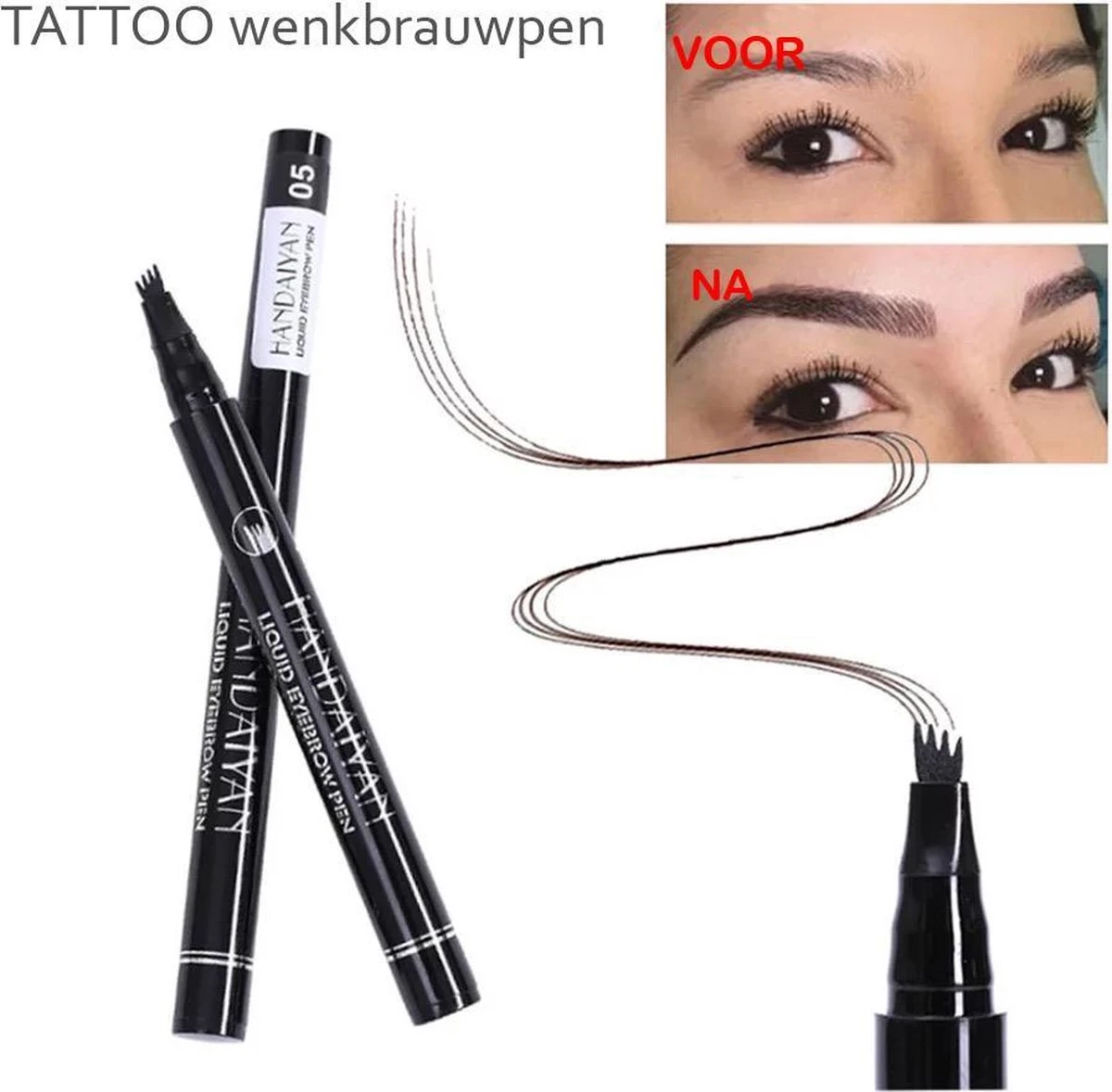 Wenkbrauw Microblade Pen - Tattoo - BRUIN 03 - Watervaste Microblading Wenkbrauwpen - Eyebrow Tattoo Pen - Make Up - 4 Punts Pen 7 Wenkbrauw Microblade Pen - Tattoo - BRUIN 03 - Watervaste Microblading Wenkbrauwpen - Eyebrow Tattoo Pen - Make Up - 4 Punts Pen - Afbeelding 5