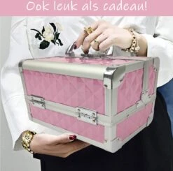 Make Up Koffer Meisjes En Dames Roze - Make Up Organizer Met Spiegel - Cosmetica Koffer - Beautycase Koffer -Cosmetica Winkel 1200x1190 11