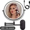 Make Up - Spiegel - Led Verlichting - 10X Vergroting - 3 Lichtstanden - Wandspiegel Rond - Badkamer - Mat Zwart - Draadloos 1 Make Up - Spiegel - Led Verlichting - 10X Vergroting - 3 Lichtstanden - Wandspiegel Rond - Badkamer - Mat Zwart - Draadloos -Cosmetica Winkel 1200x1191 12