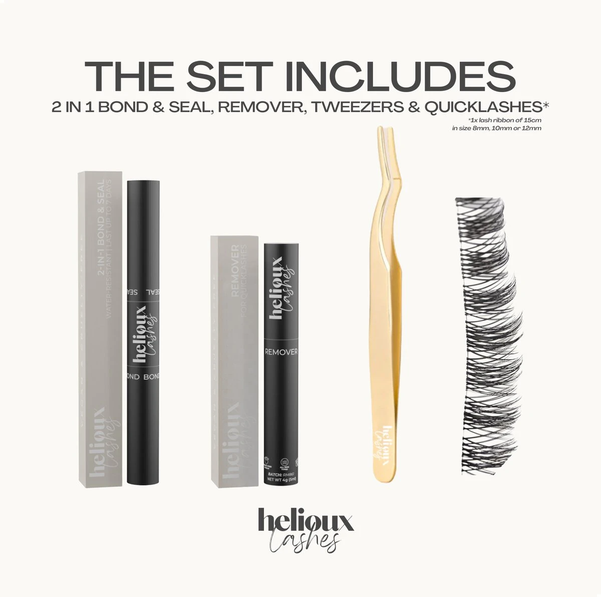 Helioux® - Quicklashes Nepwimpers - DIY Wimpersextensions Voor Thuis - 8mm - Blijven 5+ Dagen Zitten - Complete Set Incl. Wimpers, Lijm, Remover, Pincet - Herbruikbaar - Falscara 4 Helioux® - Quicklashes Nepwimpers - DIY Wimpersextensions Voor Thuis - 8mm - Blijven 5+ Dagen Zitten - Complete Set Incl. Wimpers, Lijm, Remover, Pincet - Herbruikbaar - Falscara - Afbeelding 2