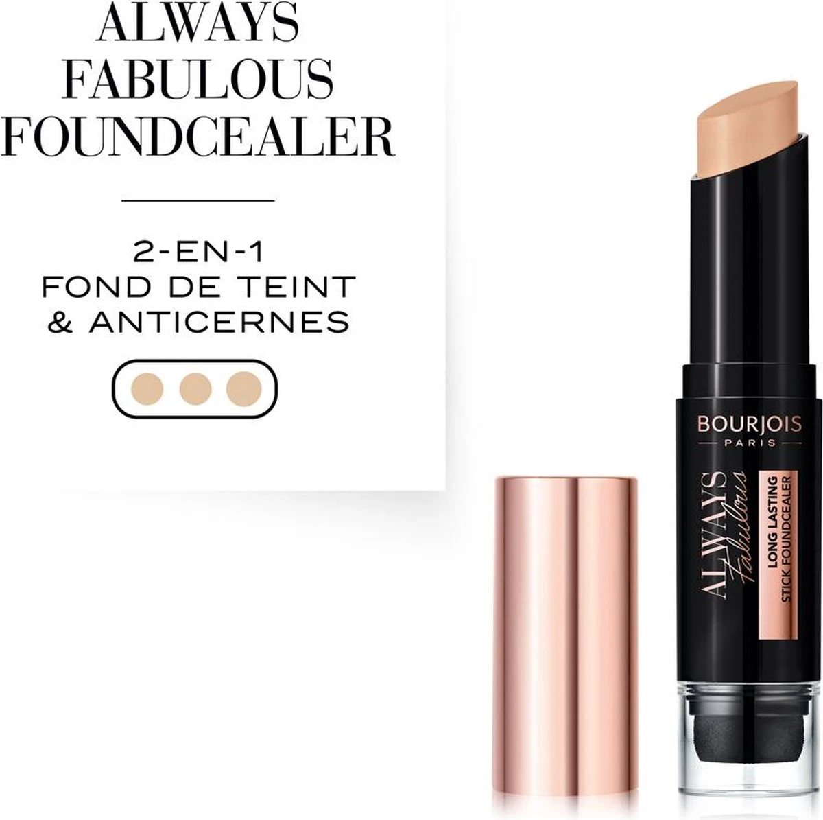 Bourjois Always Fabulous Foundation Concealer Stick - 400 Beige Rosé 15 Bourjois Always Fabulous Foundation Concealer Stick - 400 Beige Rosé - Afbeelding 13
