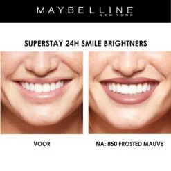 Maybelline SuperStay 24H Smile Brighters Lippenstift - 850 Frosted Mauve - Roze - Langhoudend 18 Maybelline SuperStay 24H Smile Brighters Lippenstift - 850 Frosted Mauve - Roze - Langhoudend -Cosmetica Winkel 1200x1197 1