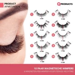 Qproducts Magnetische Wimpers - Nepwimpers - Wimperset Van 10 Wimpers 4 Eyeliners En Pincet - Inclusief Wimper Bewaardoos Met Ingebouwd Spiegeltje - Magneet Wimpers - Magnetic Lashes -Cosmetica Winkel 1200x1198 16