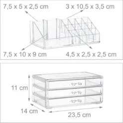 Relaxdays Make-up Organizer Klein - Stapelbaar - Sieradendoosje - Cosmetica - Opbergbox - Doorzichtig -Cosmetica Winkel 1200x1198 42