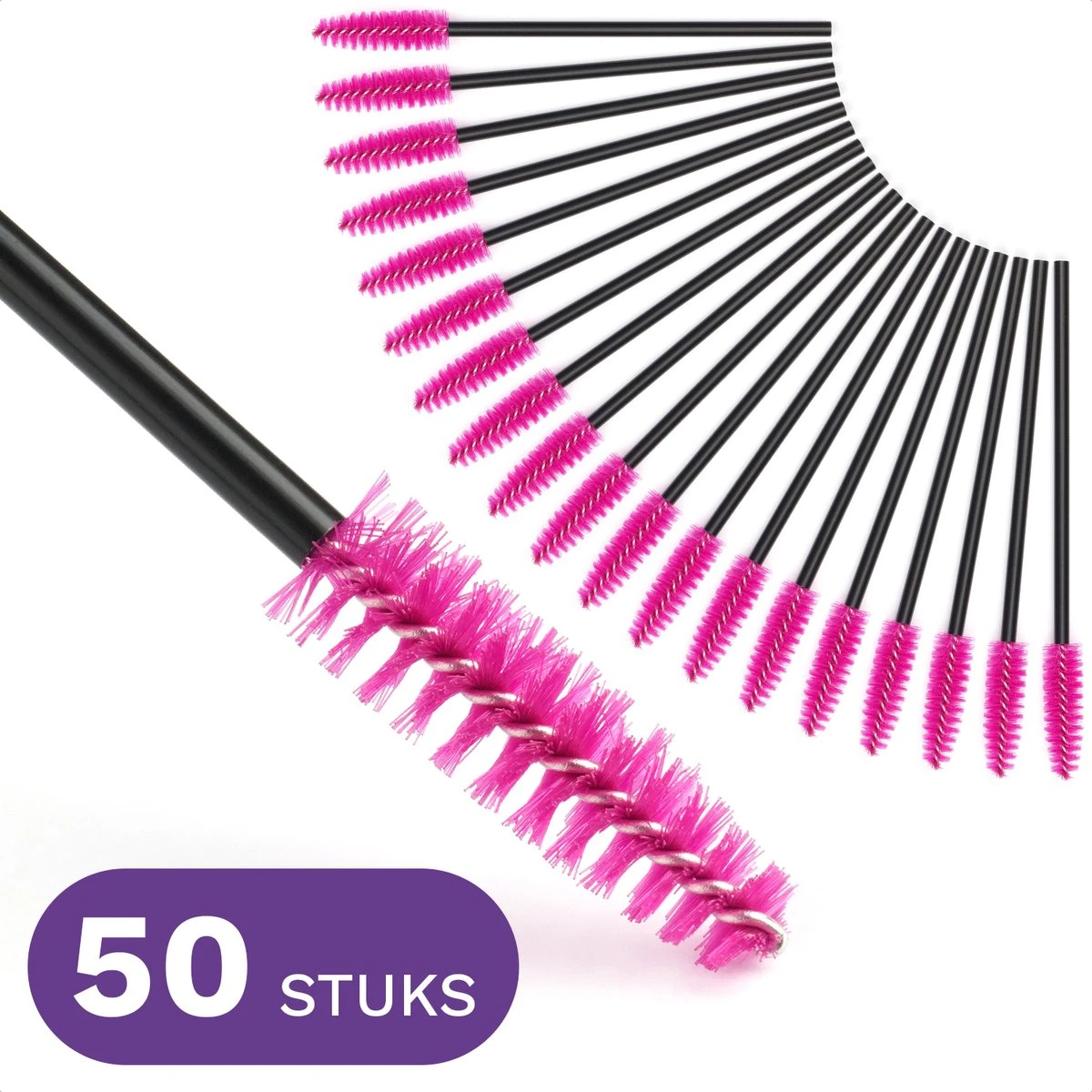 Wegwerp Wimperborsteltjes - Voor Mascara, Wimpers En Wenkbrauw - Wenkbrauw Borstel - 50 Stuks 3 Wegwerp Wimperborsteltjes - Voor Mascara, Wimpers En Wenkbrauw - Wenkbrauw Borstel - 50 Stuks