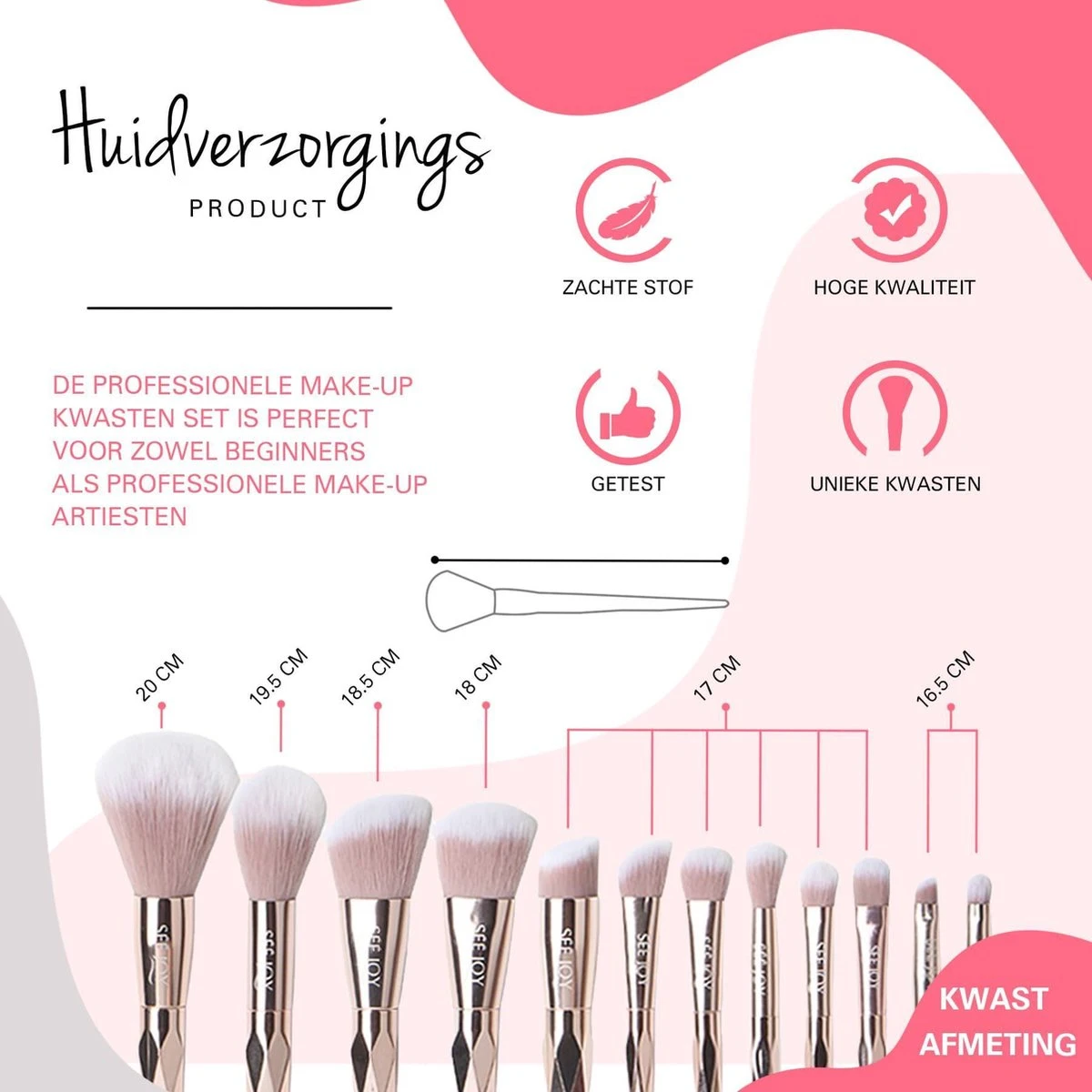 BeauRose Make Up Kwasten Set - Make Up Brush - Oogschaduw - Foundation Kwast - Poeder Kwast - Brush - Make Up - Cosmetica - Kwasten Set – Make Up Tasje - 12 Stuks 5 BeauRose Make Up Kwasten Set - Make Up Brush - Oogschaduw - Foundation Kwast - Poeder Kwast - Brush - Make Up - Cosmetica - Kwasten Set – Make Up Tasje - 12 Stuks - Afbeelding 3