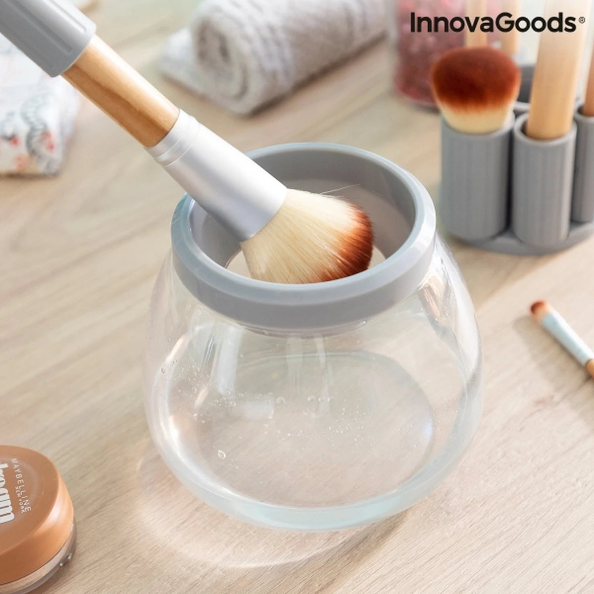 Innovagoods Luxe Make-up Kwastenreiniger - Elektrisch - Reinigen én Drogen - Draadloos - Make-up Borstels Schoonmaken 6 Innovagoods Luxe Make-up Kwastenreiniger - Elektrisch - Reinigen én Drogen - Draadloos - Make-up Borstels Schoonmaken - Afbeelding 4