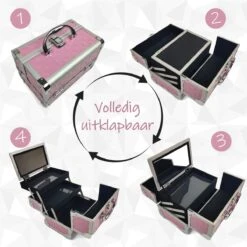 Make Up Koffer Meisjes En Dames Roze - Make Up Organizer Met Spiegel - Cosmetica Koffer - Beautycase Koffer -Cosmetica Winkel 1200x1200 1117