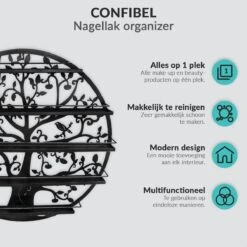 Confibel Nagellak Houder - Nagellak Flesjes Organizer - Essentiële Oliën Organizer - Rek Voor Flesjes - Wanddecoratie - Zwart 23 Confibel Nagellak Houder - Nagellak Flesjes Organizer - Essentiële Oliën Organizer - Rek Voor Flesjes - Wanddecoratie - Zwart -Cosmetica Winkel 1200x1200 1127
