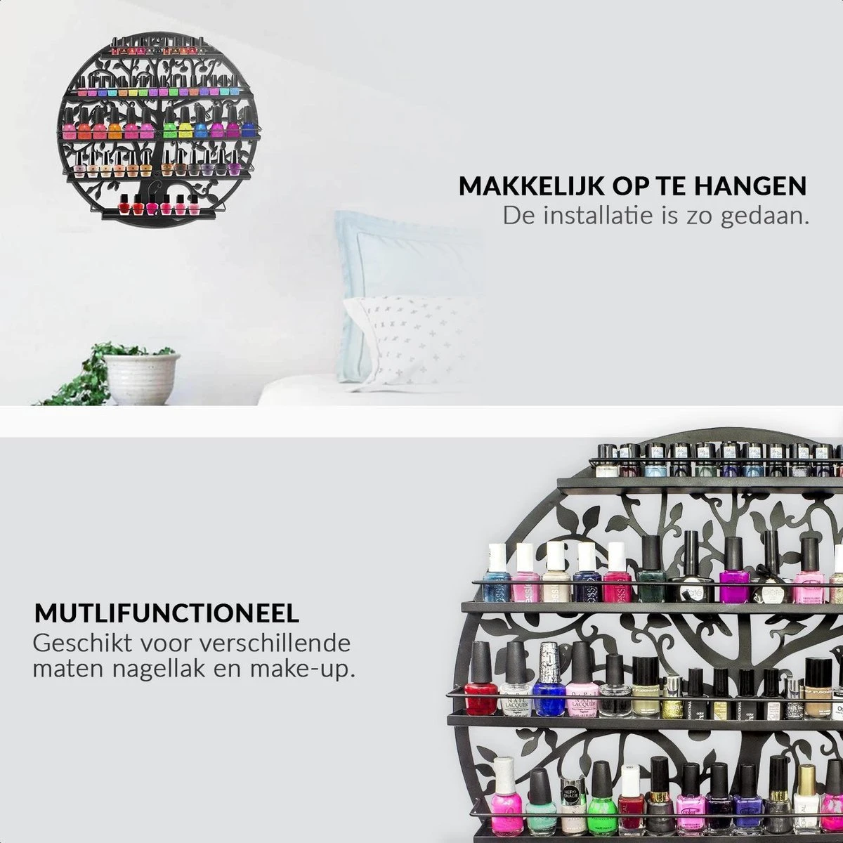 Confibel Nagellak Houder - Nagellak Flesjes Organizer - Essentiële Oliën Organizer - Rek Voor Flesjes - Wanddecoratie - Zwart 11 Confibel Nagellak Houder - Nagellak Flesjes Organizer - Essentiële Oliën Organizer - Rek Voor Flesjes - Wanddecoratie - Zwart - Afbeelding 9