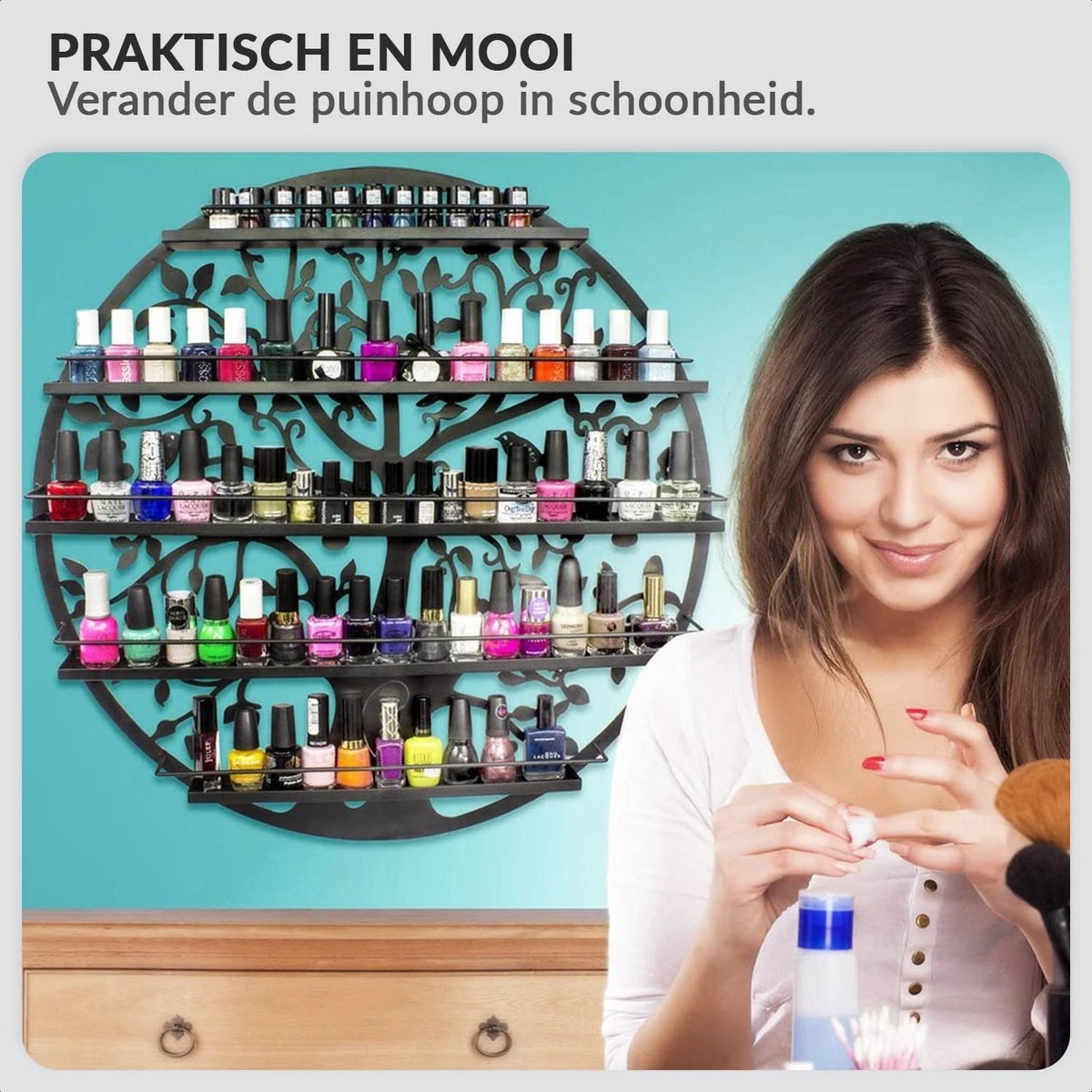 Confibel Nagellak Houder - Nagellak Flesjes Organizer - Essentiële Oliën Organizer - Rek Voor Flesjes - Wanddecoratie - Zwart 12 Confibel Nagellak Houder - Nagellak Flesjes Organizer - Essentiële Oliën Organizer - Rek Voor Flesjes - Wanddecoratie - Zwart - Afbeelding 10