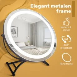 Great's® Make Up Spiegel Met LED Verlichting - ⌀ 40cm - Visagie Spiegel Rond - Extra Close Up Spiegeltje 10x - Zwart -Cosmetica Winkel 1200x1200 1173