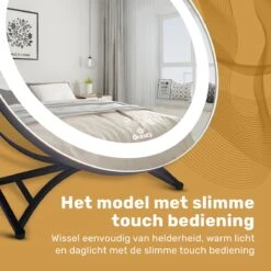 Great's® Make Up Spiegel Met LED Verlichting - ⌀ 40cm - Visagie Spiegel Rond - Extra Close Up Spiegeltje 10x - Zwart -Cosmetica Winkel 1200x1200 1175