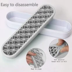 Make Up Organizer - Grijs - Make Up Holder - Kwasten Organizer - Make Up Houder - Nagellak/Lipstick Organizer - Lippenstift Houder - Siliconen -Cosmetica Winkel 1200x1200 1207