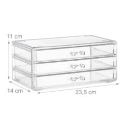 Relaxdays Make-up Organizer Klein - Stapelbaar - Sieradendoosje - Cosmetica - Opbergbox - Doorzichtig -Cosmetica Winkel 1200x1200 1218